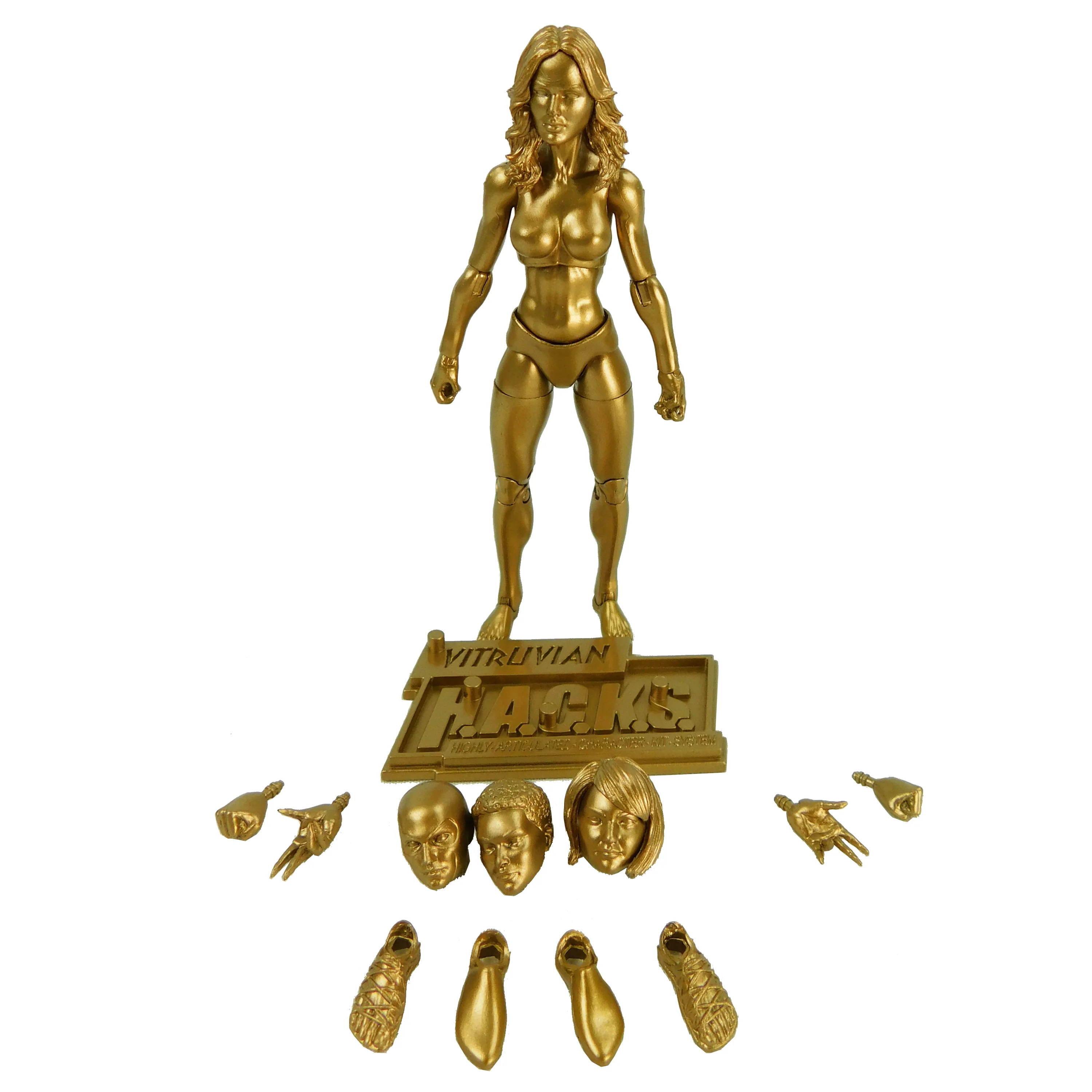 10th Anniversary Vitruvian H.A.C.K.S. Glorious Gold Blanks: Female Action Figure - Image 2