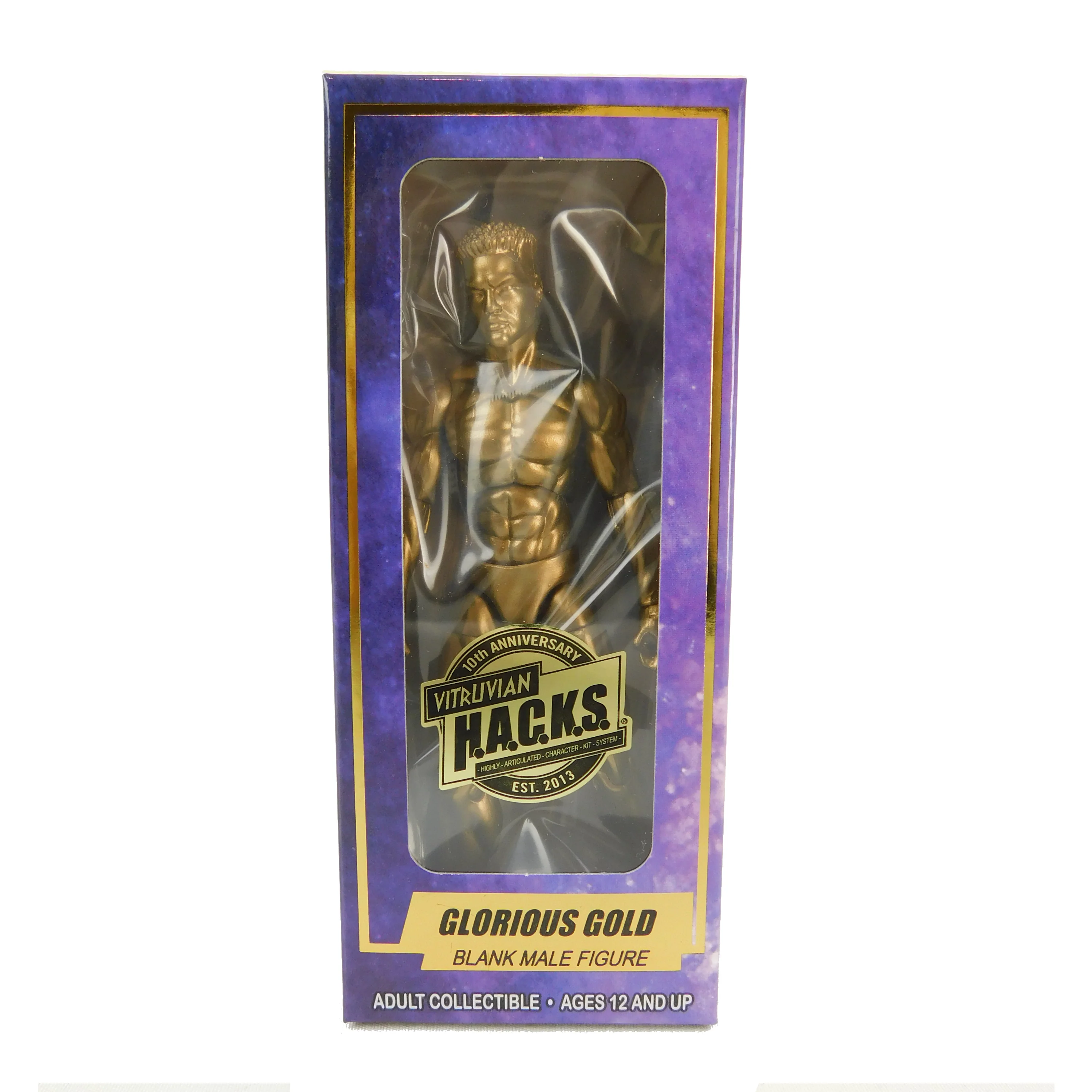 10th Anniversary Vitruvian H.A.C.K.S. Glorious Gold Blanks: Male Action Figure - Image 3