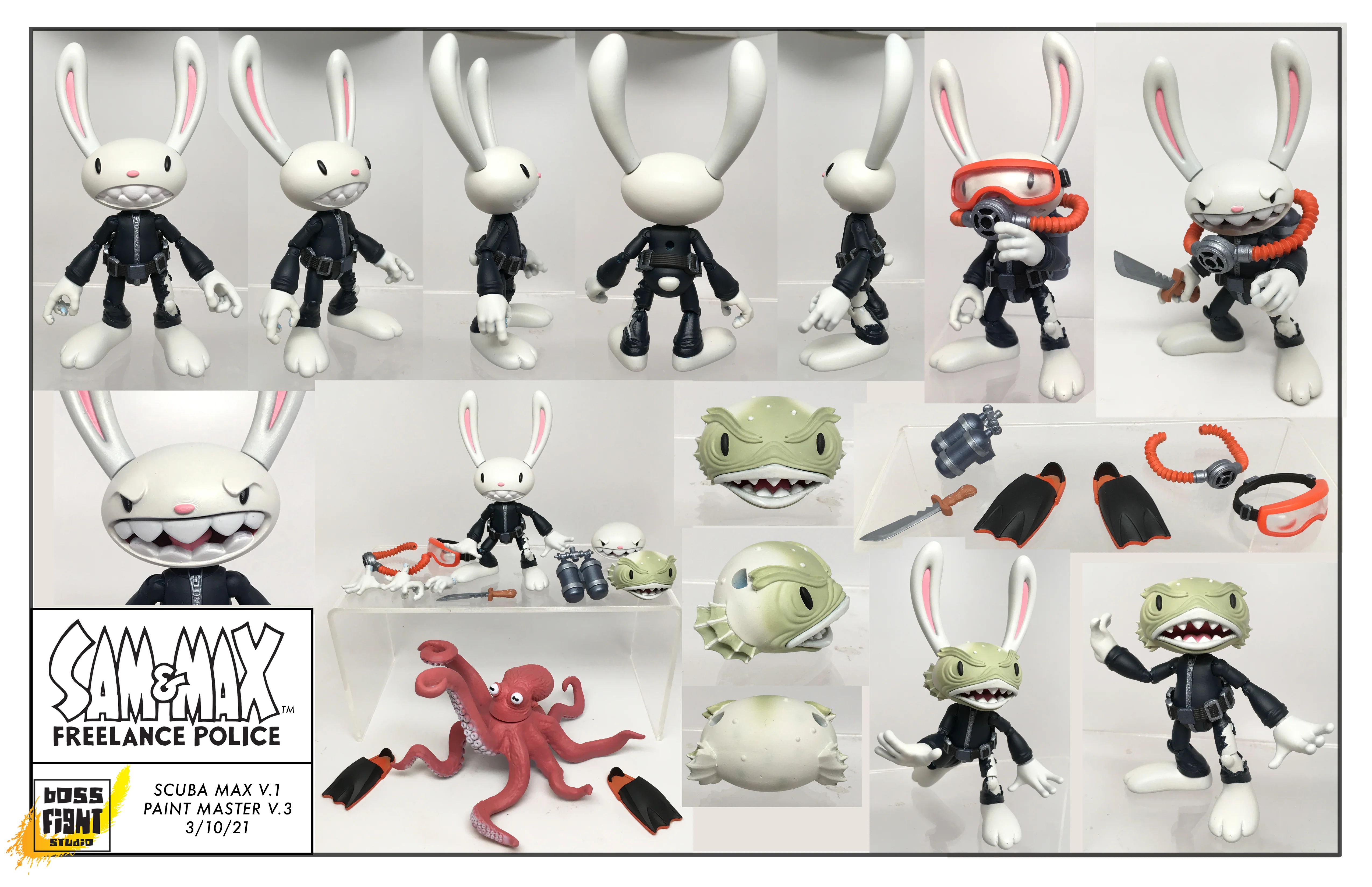 Sam & Max Series Action Figure - Wave 2 - Scuba Max & Ratzo the Octopus Ginormous Deluxe Set - Image 4