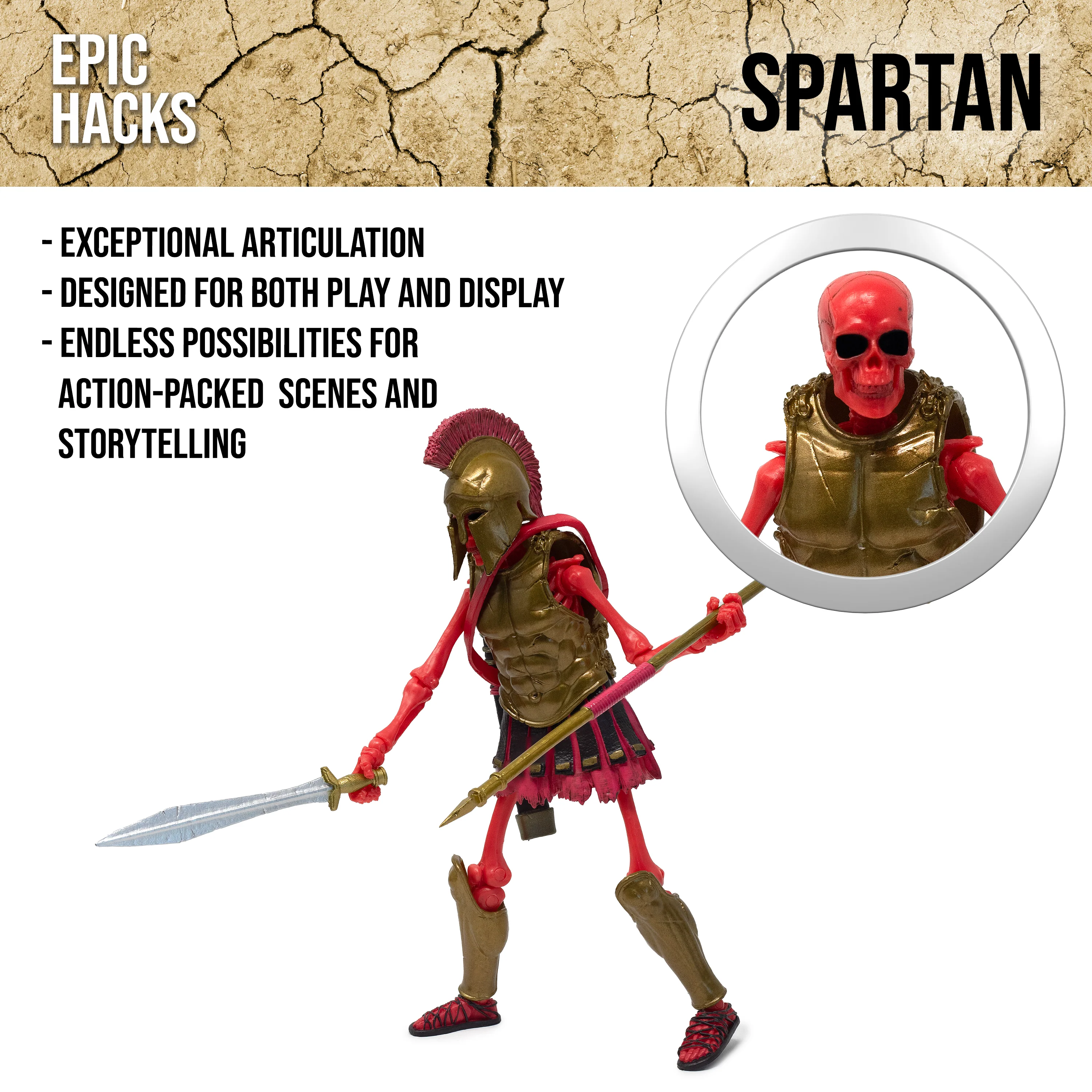 Epic H.A.C.K.S. Action Figure: Spartan Warrior Skeleton - Image 6