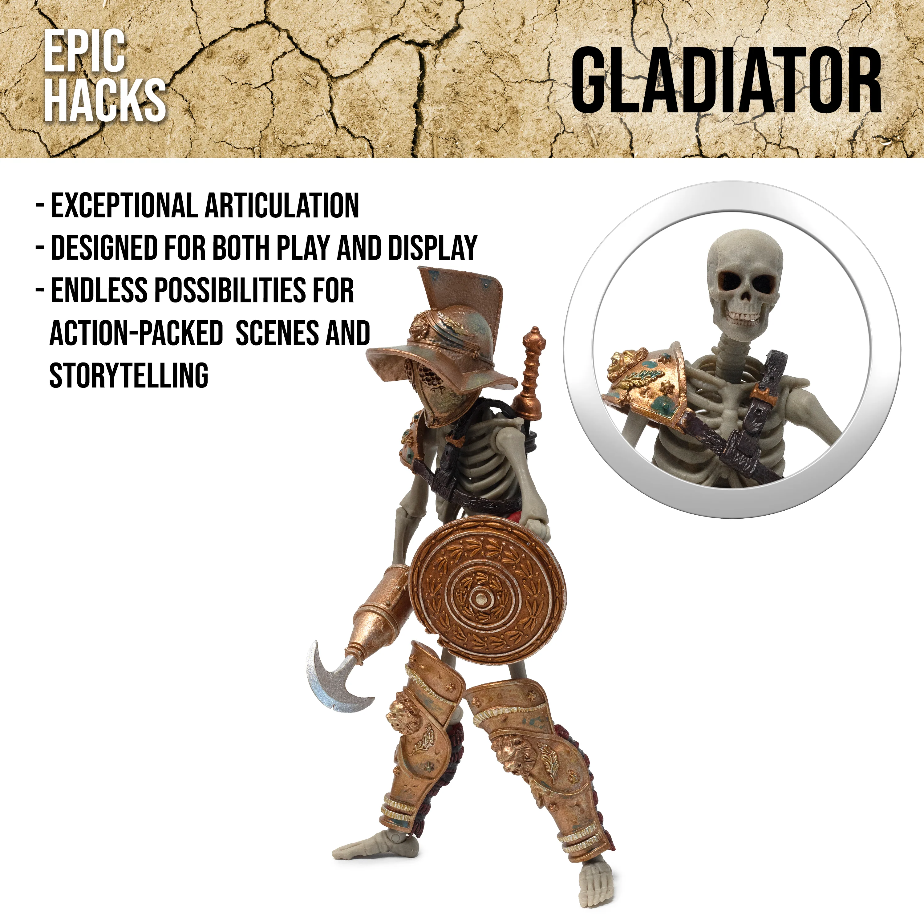 EPIC H.A.C.K.S. Action Figure: Gladiator Skeleton - Image 7