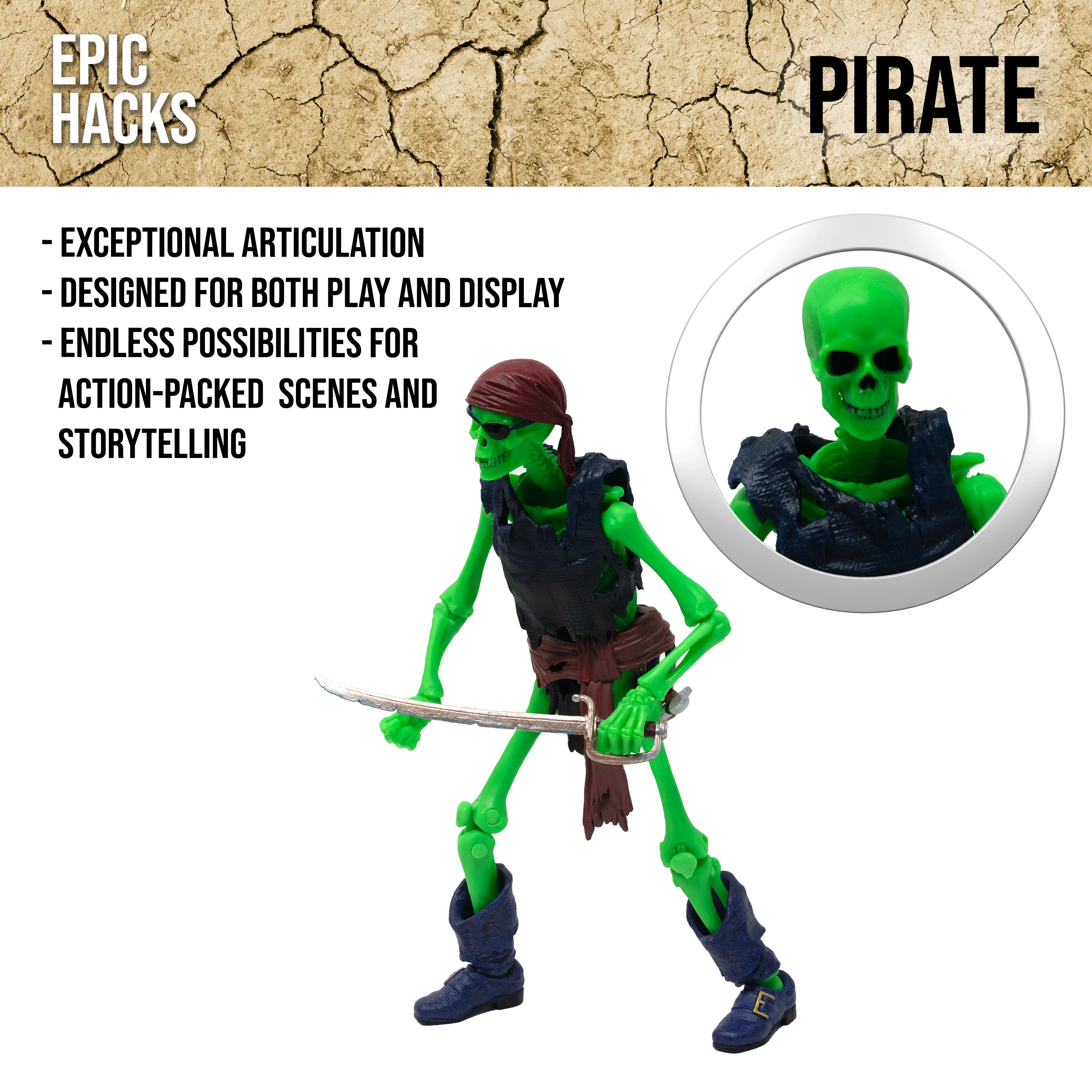 EPIC H.A.C.K.S. Action Figure: Pirate Skeleton - Image 7