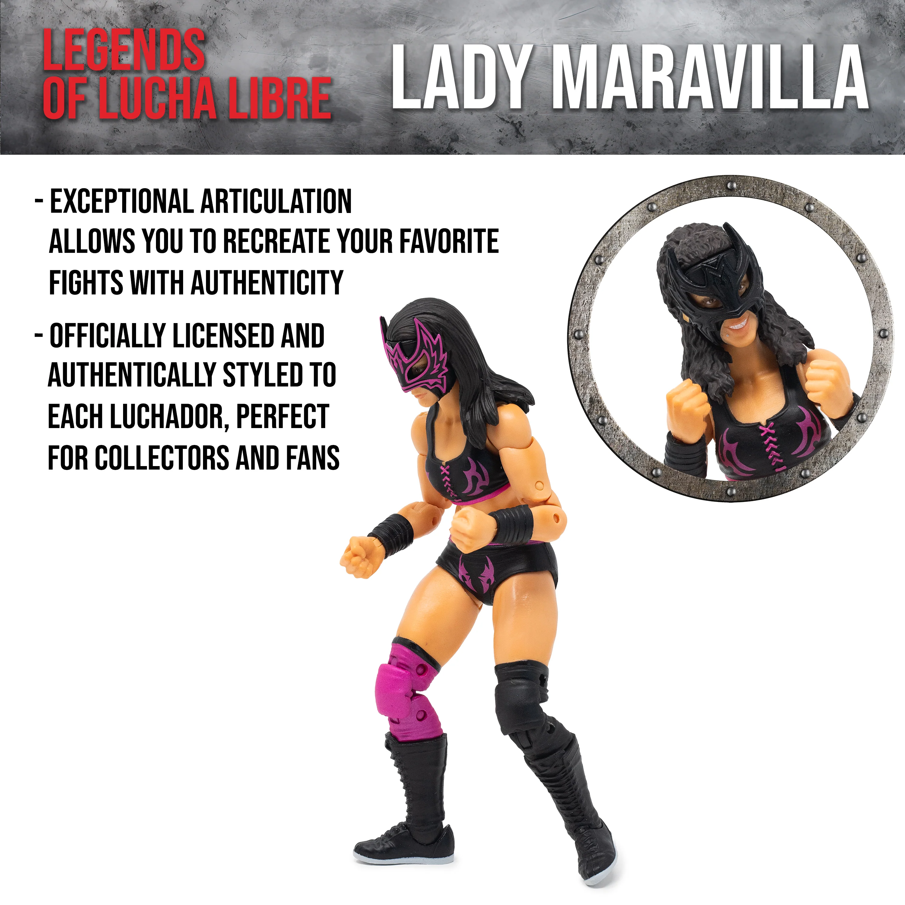 Legends of Lucha Libre Premium Collector Action Figure: Lady Maravilla - Image 6