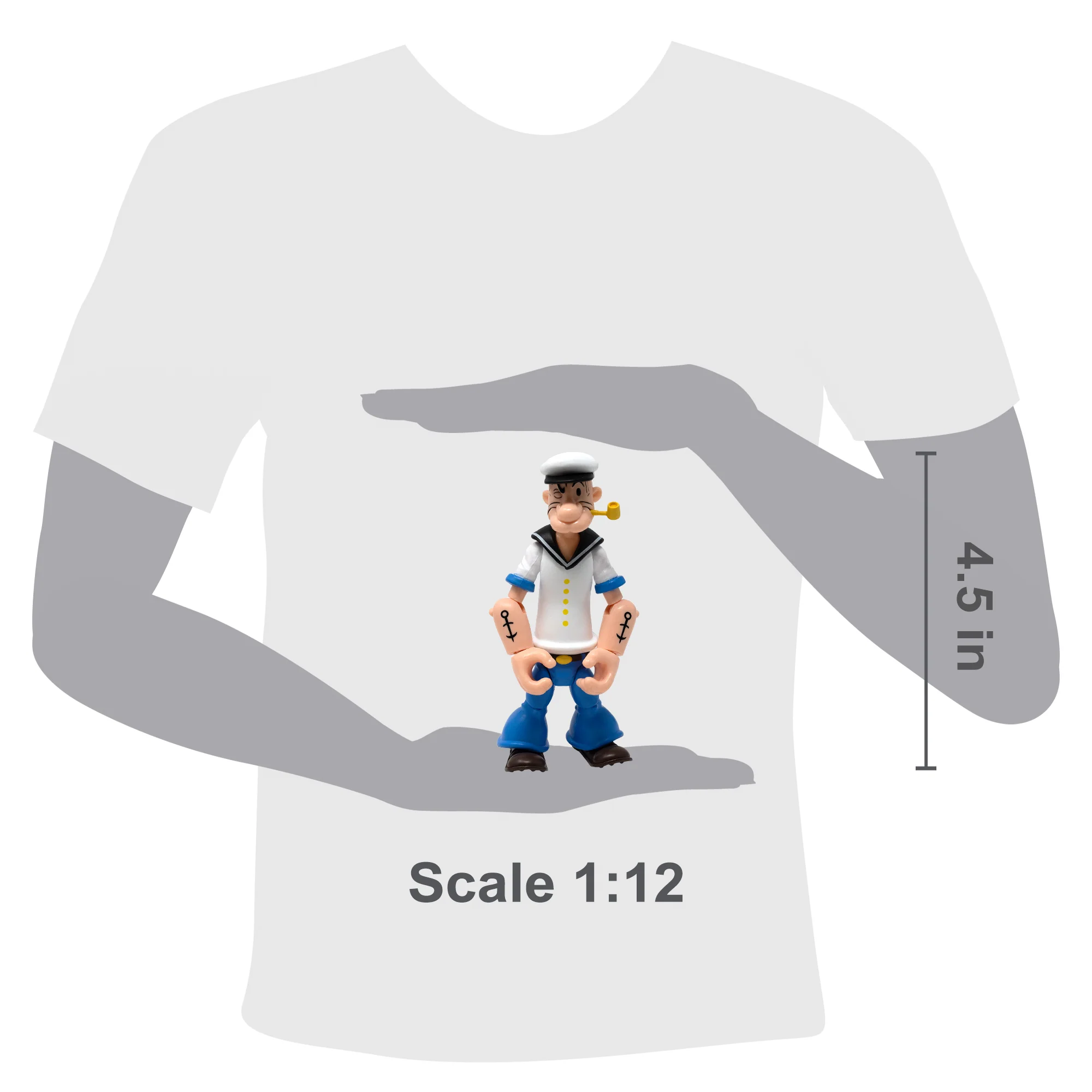 Popeye Classics Action Figure: Popeye 1st Appearance - white shirt - Image 3