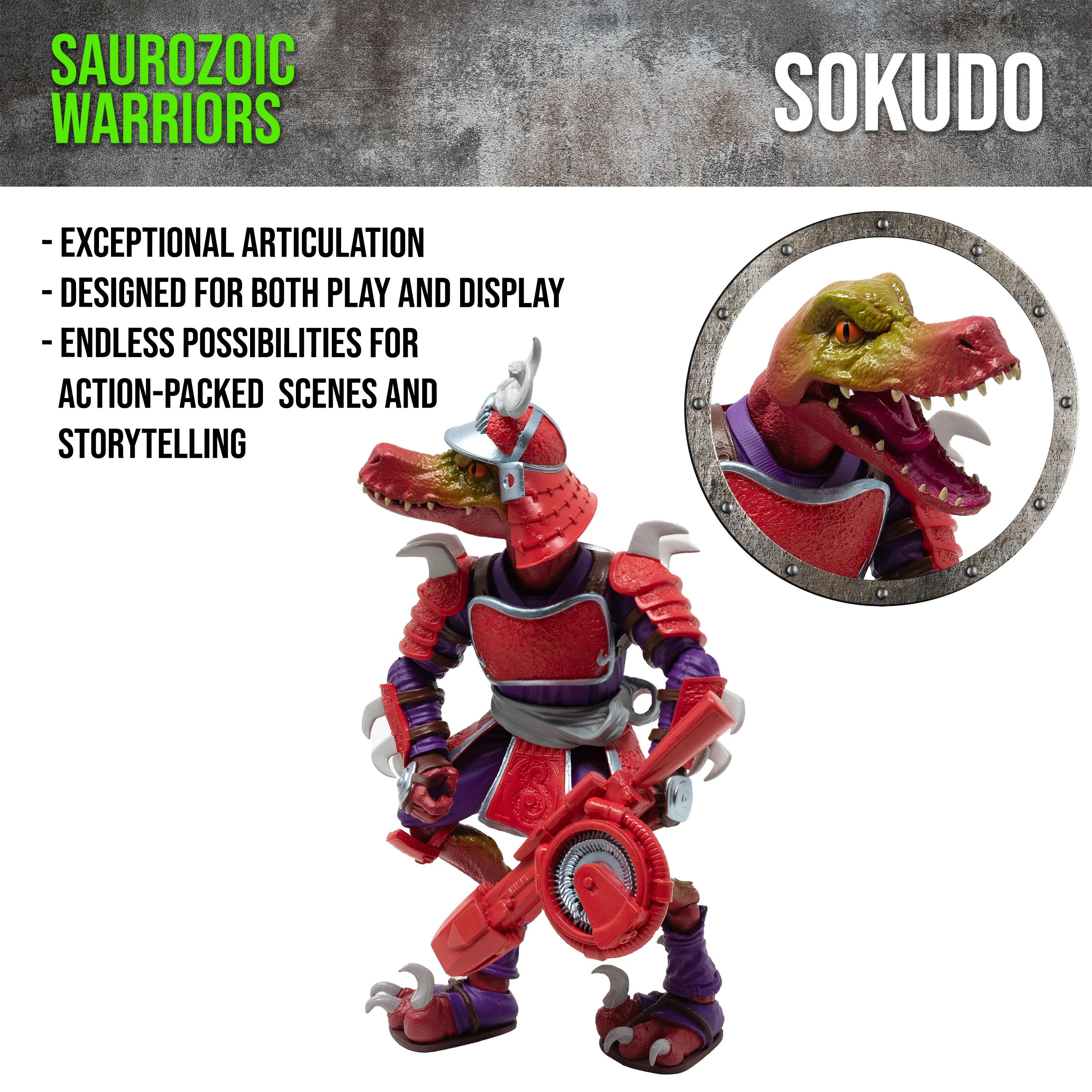 Saurozoic Warriors Action Figure: Sokudo Legion Raptor / Samurai - Image 6