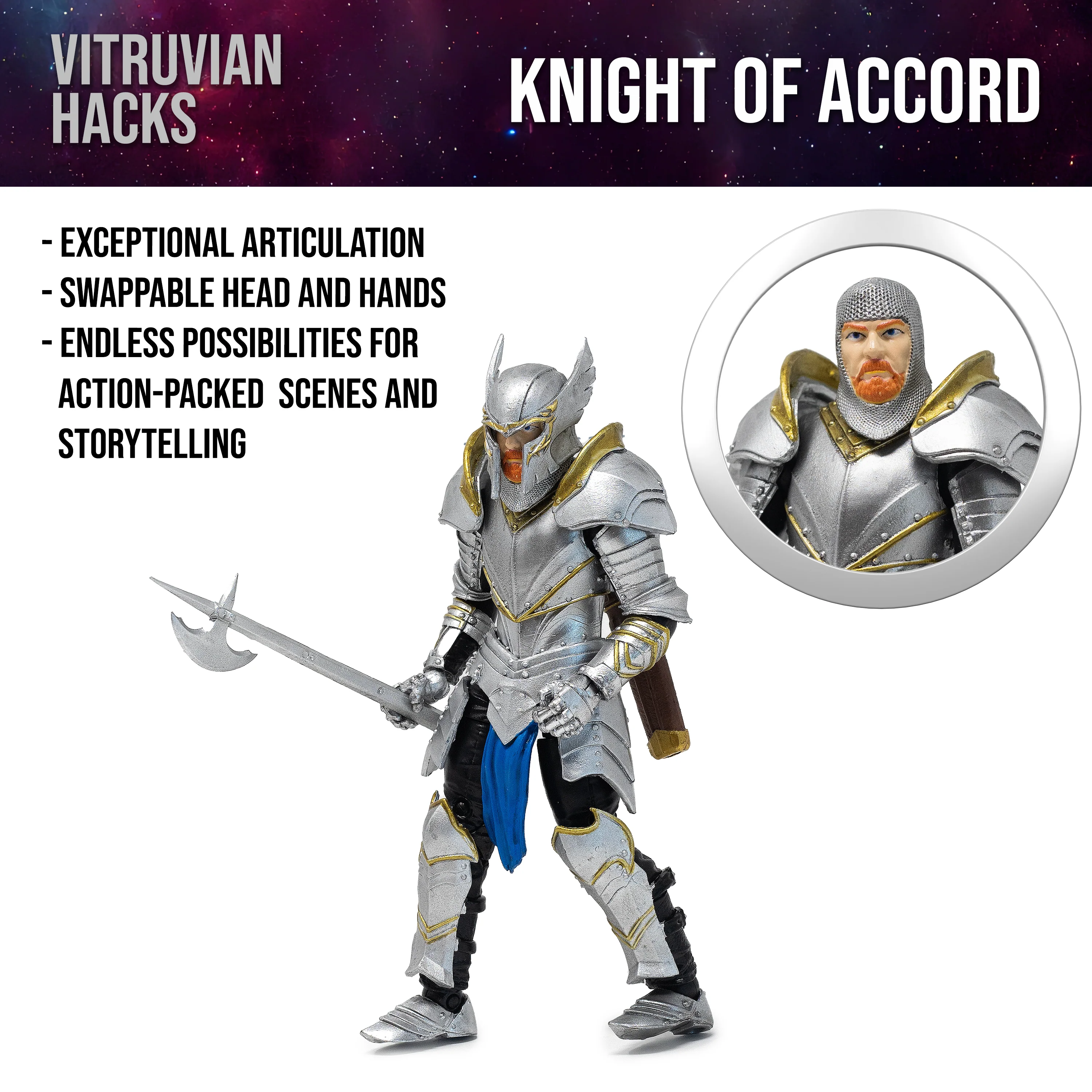 Vitruvian H.A.C.K.S. Action Figure: 10th Anniversary - Knight of Accord - Image 3