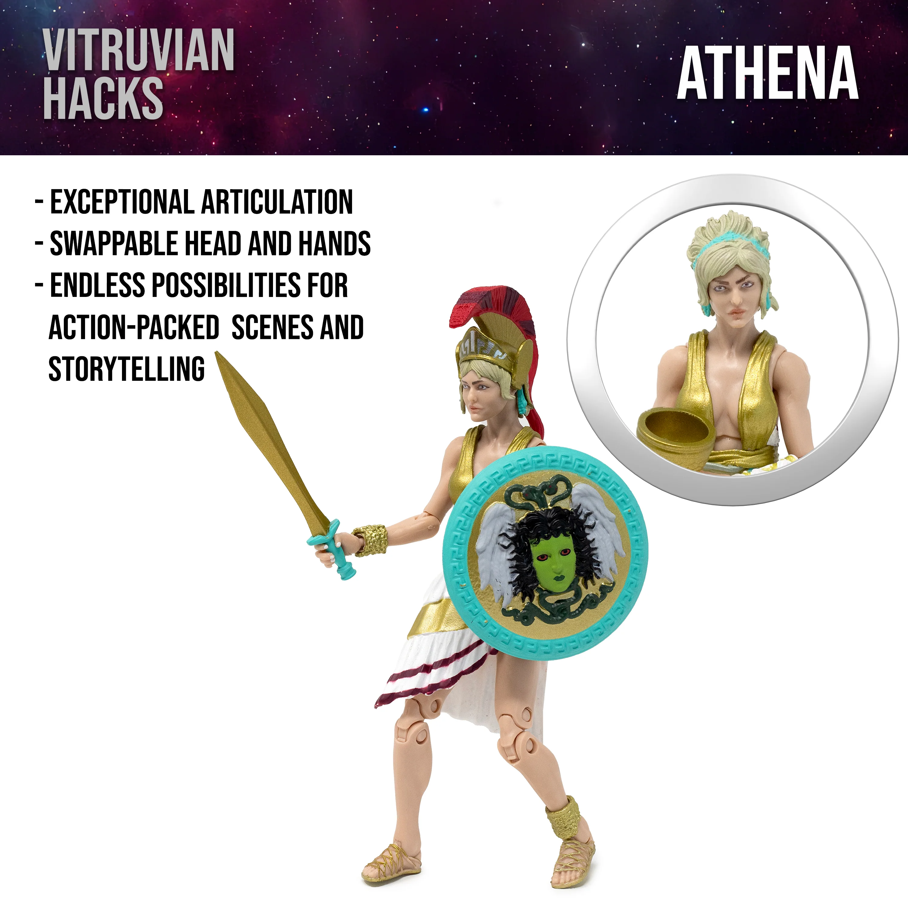 Vitruvian H.A.C.K.S. Action Figure – Athena, 10th Anniversary Edition - Image 5
