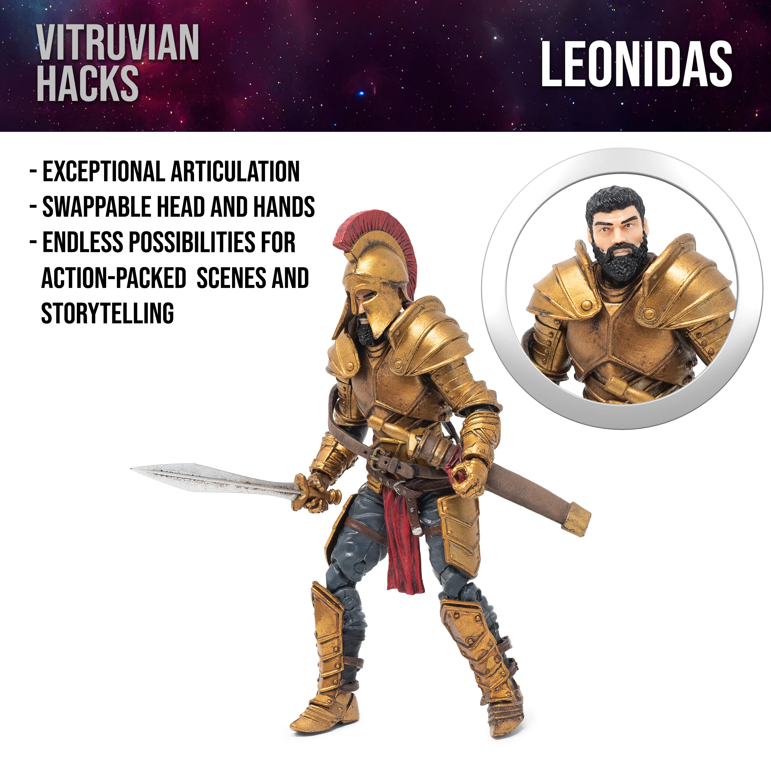 Vitruvian H.A.C.K.S. Action Figure: Leonidas v3 - Image 8