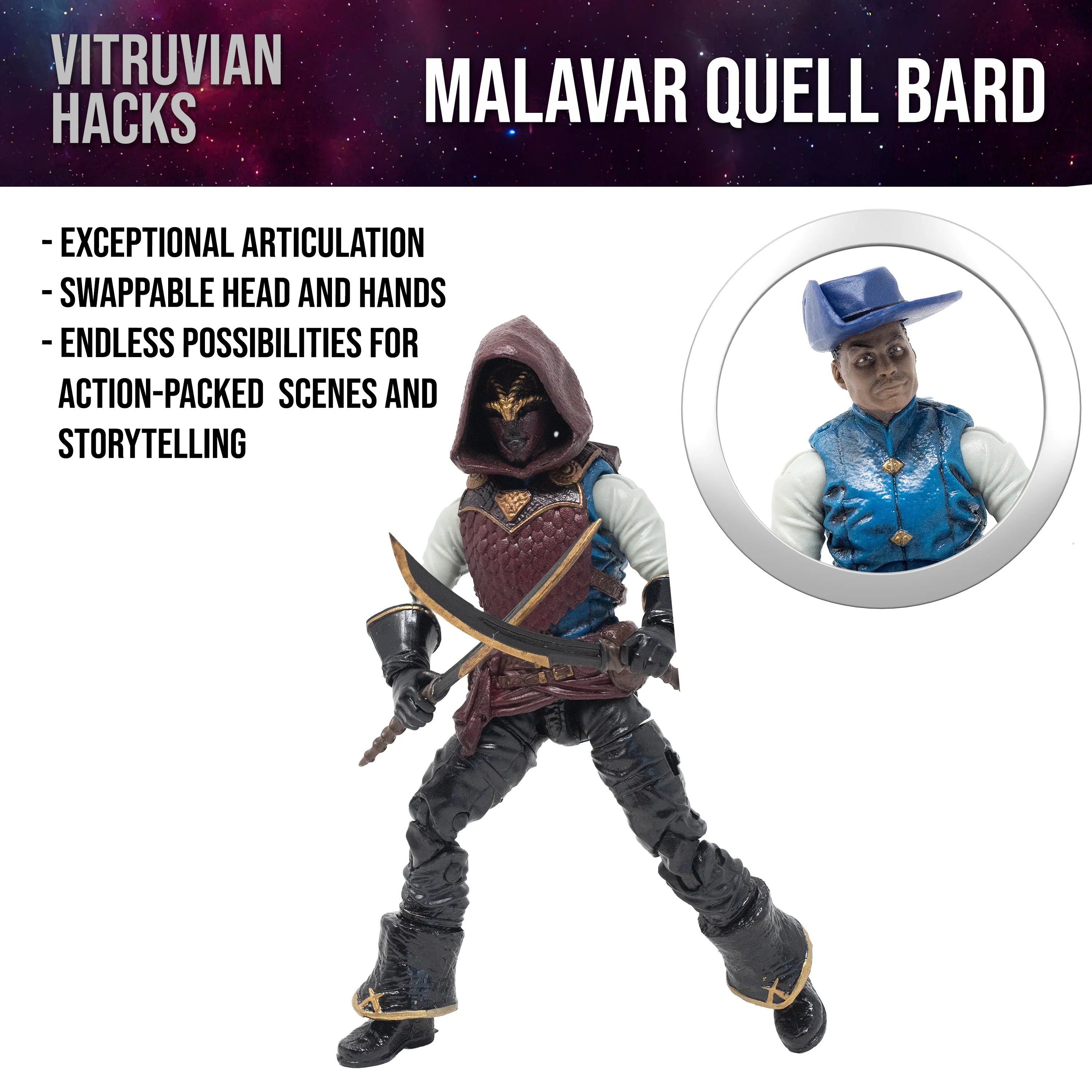 Vitruvian H.A.C.K.S. Action Figure: Malavar Quell Bard - Image 7