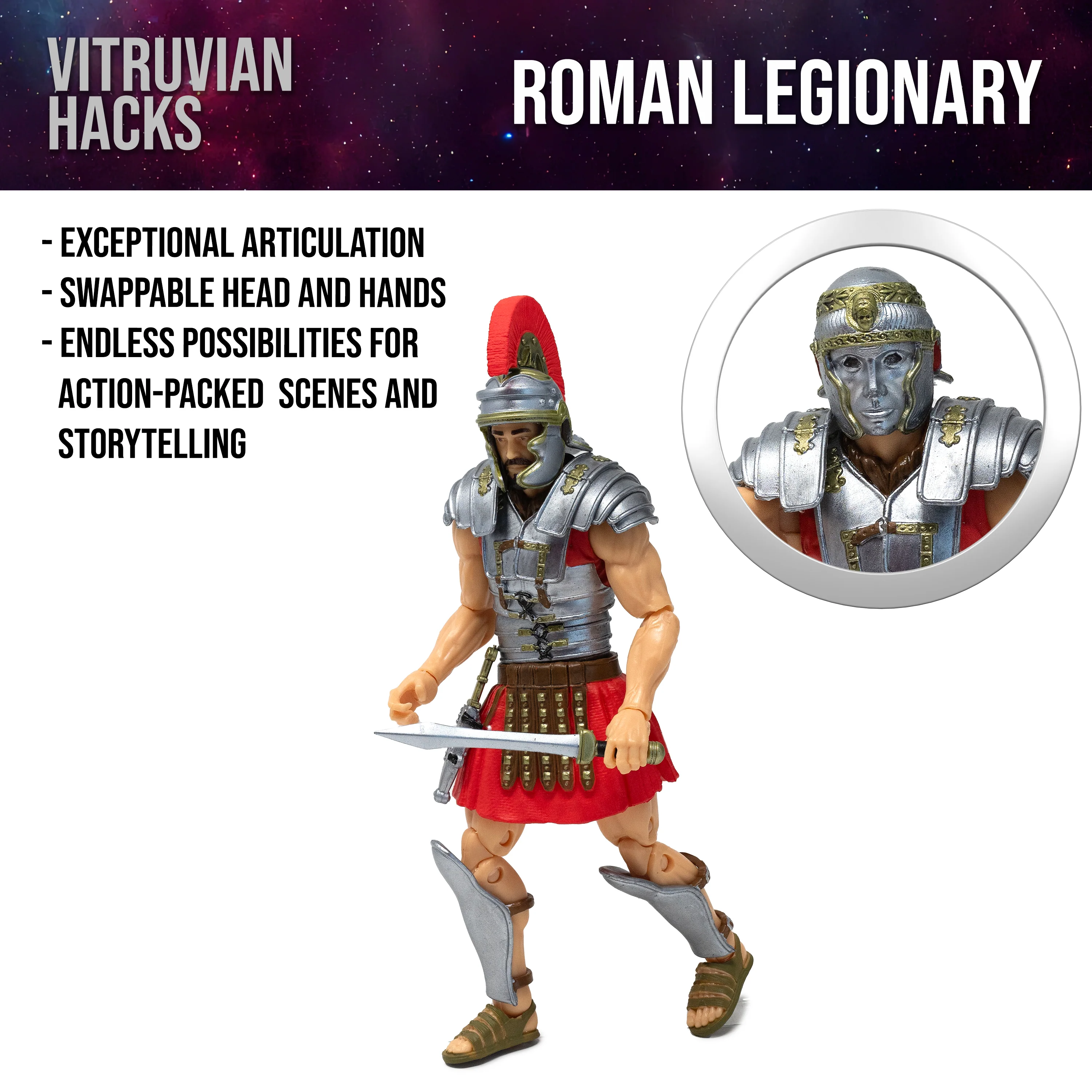 Vitruvian H.A.C.K.S. Action Figure – Roman Legionary, 10th Anniversary Edition - Image 5