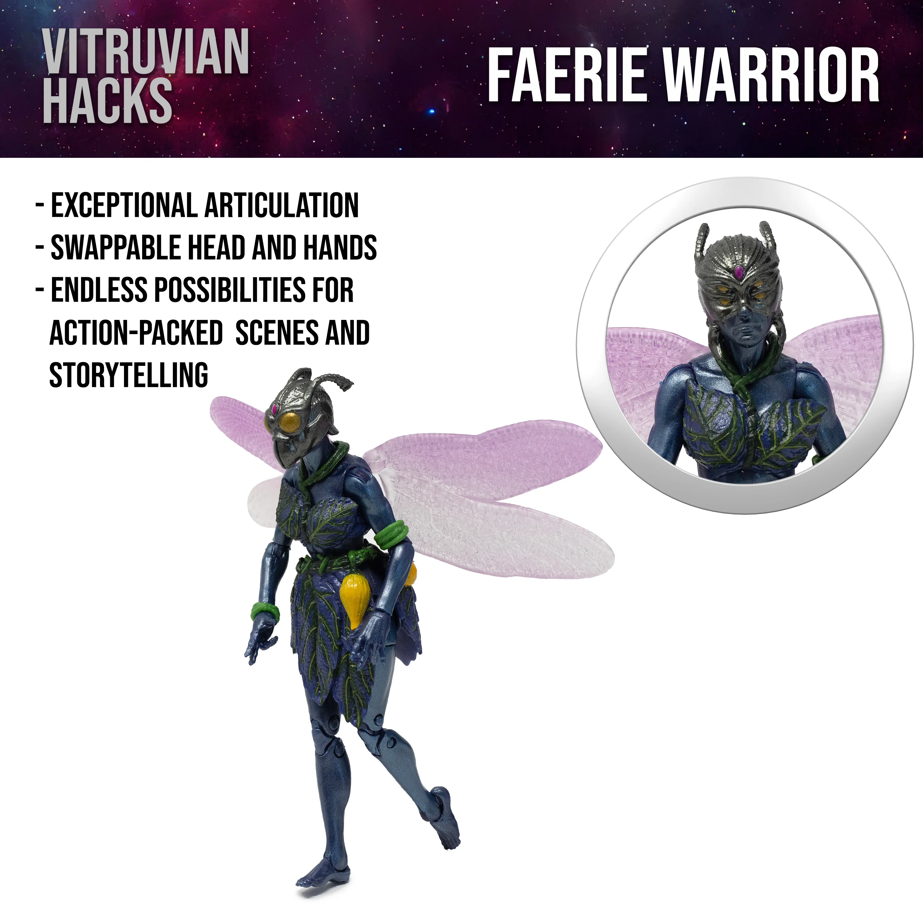 Vitruvian H.A.C.K.S. Action Figure: Faerie Warrior - Winged Terror - Image 10