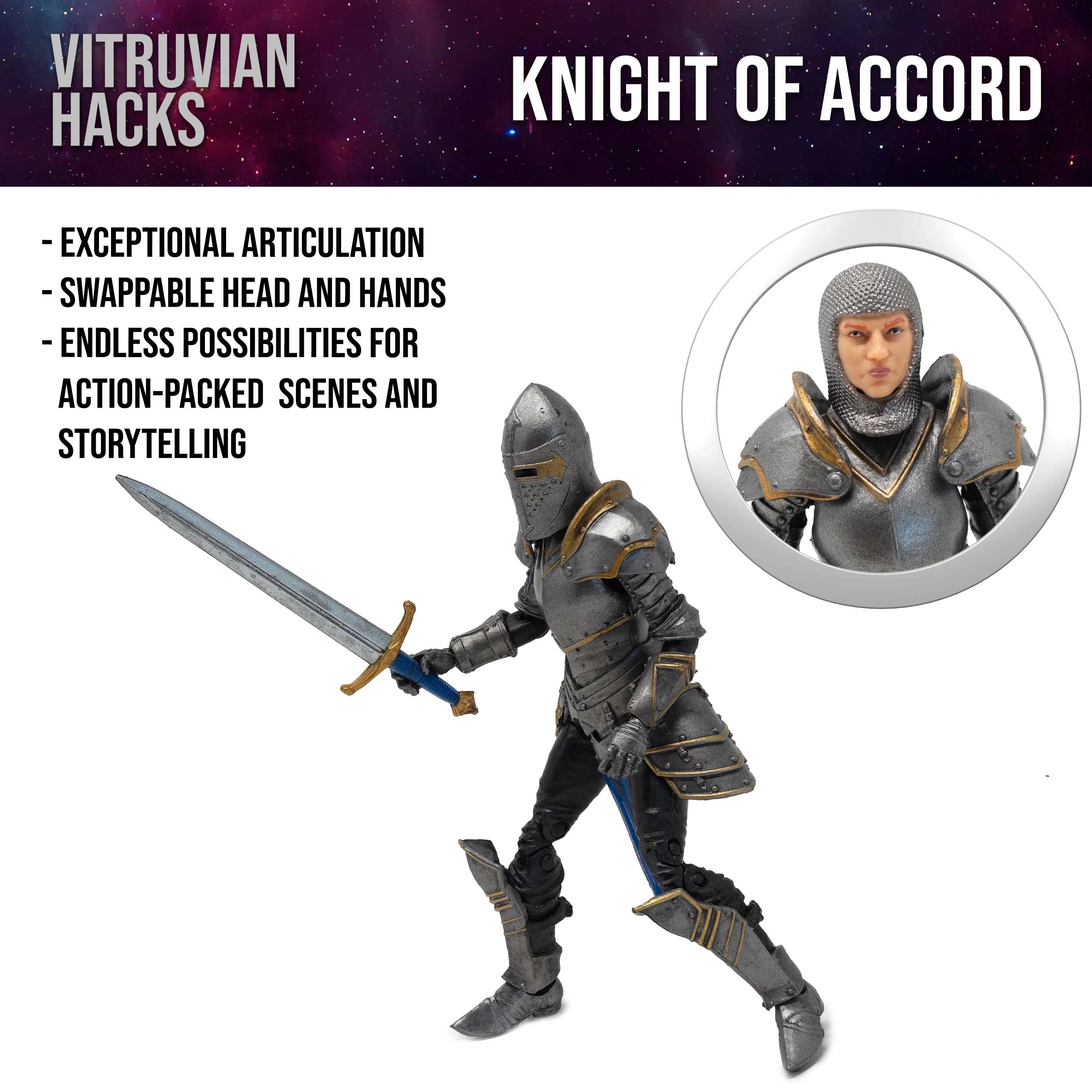 Vitruvian H.A.C.K.S. Action Figure: Female Knight of Accord - Image 7
